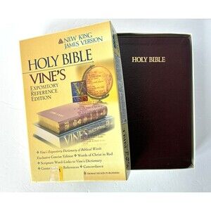Vine's Expository Reference Ed Bible New King Nelson 3005BGV Burgundy Leather